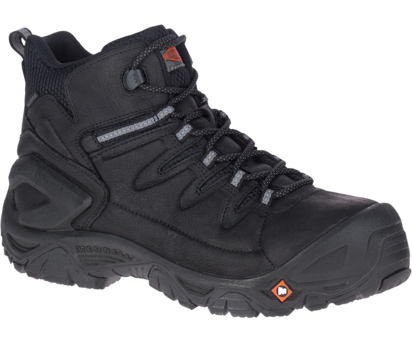 Buty Merrell Strongfield Leather 6" Wasserdicht Comp Toe - Buty Robocze Męskie Merrell - Czarne [KJE